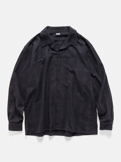 A.PRESSE Silk Nep Loop Collar Shirt Check, Shirts