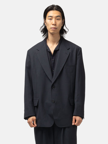A.PRESSE Slub Wool Jacket Navy, Jackets