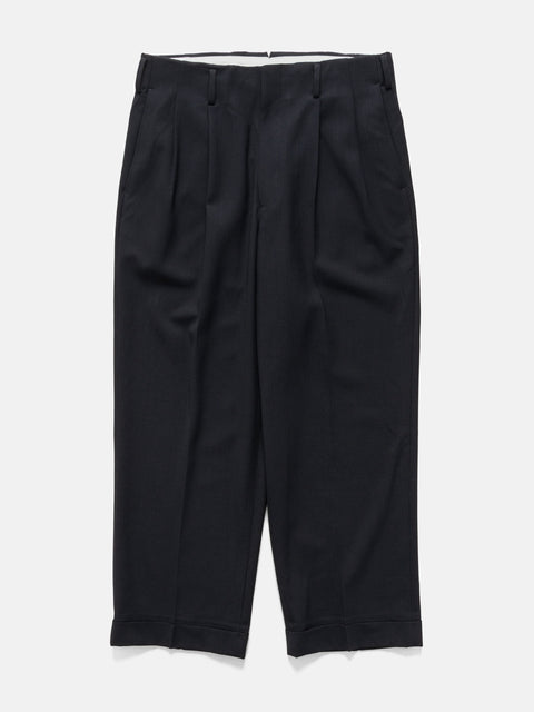 A.PRESSE Slub Wool Tapered Trousers Navy, 