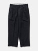 A.PRESSE Slub Wool Tapered Trousers Navy, 