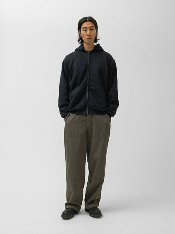 A.PRESSE Vintage Attached Hood Zip Parka Black, Hoodies