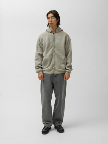 A.PRESSE Vintage Attached Hood Zip Parka Gray, Hoodies