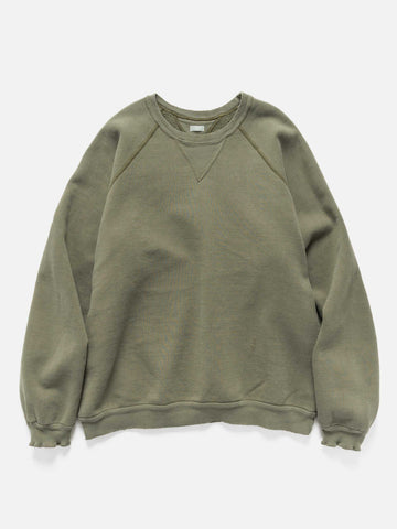 A.PRESSE Vintage Double V Sweatshirt Olive, Sweatshirts