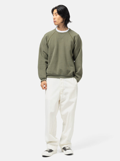 A.PRESSE Vintage Double V Sweatshirt Olive, Sweatshirts