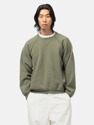 A.PRESSE Vintage Double V Sweatshirt Olive, Sweatshirts
