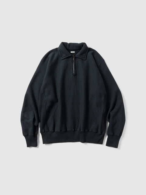 A.PRESSE Vintage Half Zip Sweatshirt Black, Sweatshirts