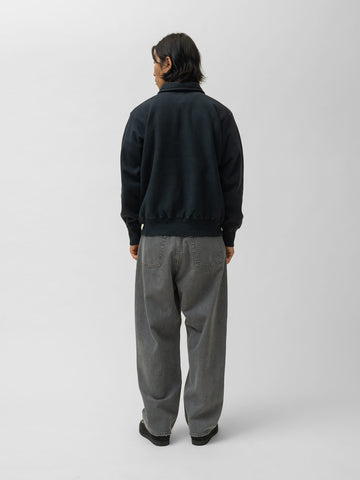 A.PRESSE Vintage Half Zip Sweatshirt Black, Sweatshirts
