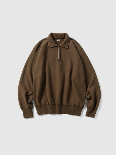 A.PRESSE Vintage Half Zip Sweatshirt Brown, Sweatshirts