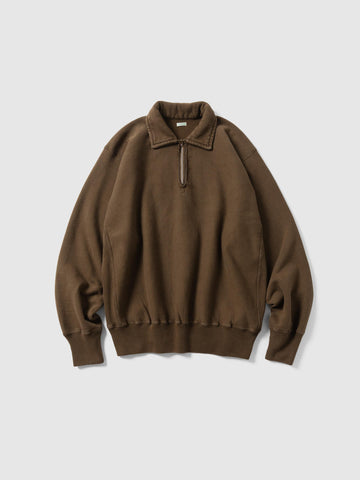 A.PRESSE Vintage Half Zip Sweatshirt Brown, Sweatshirts