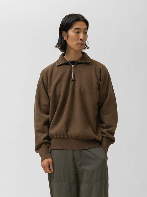 A.PRESSE Vintage Half Zip Sweatshirt Brown, Sweatshirts