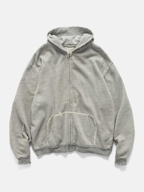 A.PRESSE Vintage Light Weight Zip Sweat Hoodie Gray, Hoodies