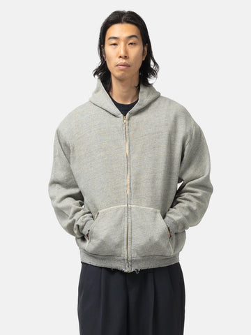 A.PRESSE Vintage Light Weight Zip Sweat Hoodie Gray, Hoodies