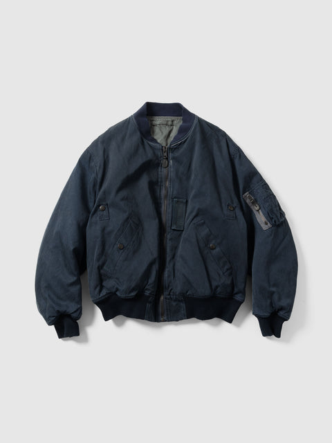 A.PRESSE Vintage Silk B-15C Flight Jacket Navy/Gray, Jackets