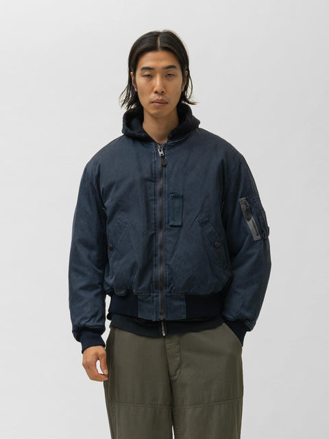 A.PRESSE Vintage Silk B-15C Flight Jacket Navy/Gray, Jackets