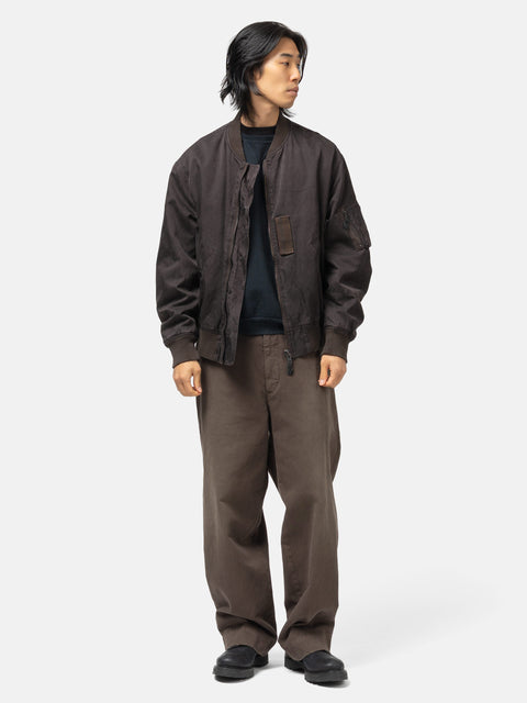 A.PRESSE Vintage Silk Light B-15C Flight Jacket Brown, Bomber Jackets