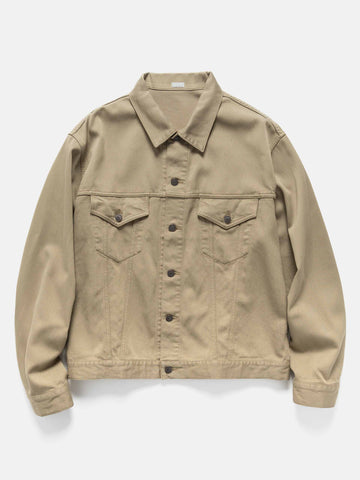 A.PRESSE Washed Silk Cotton Pique 3rd Type Jacket Beige, Denim Jackets