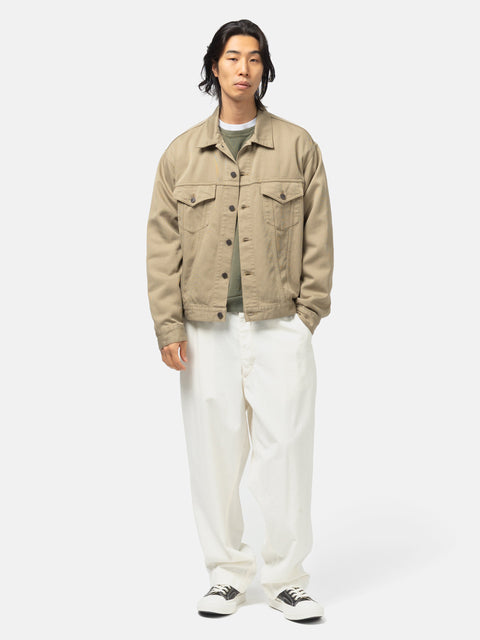 A.PRESSE Washed Silk Cotton Pique 3rd Type Jacket Beige, Trucker Jackets
