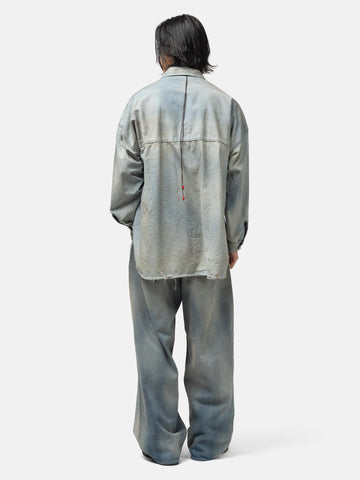ANCELLM Aging Denim Long Shirt Indigo, Shirts