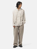 ANCELLM Aging Rayon Check Shirt Beige, Shirts