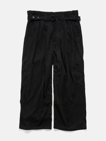 ANCELLM Belted Crepe Tuck Pants Black, Pants