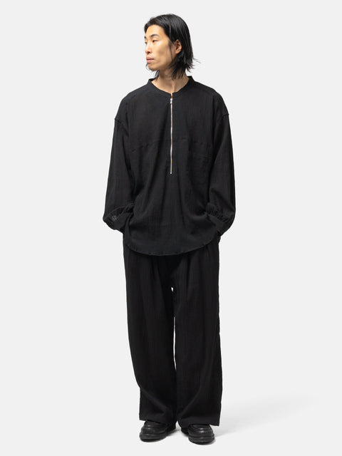 ANCELLM Belted Crepe Tuck Pants Black, Pants
