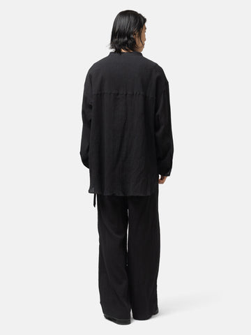 ANCELLM Belted Crepe Tuck Pants Black, Pants