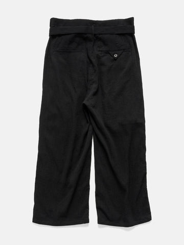 ANCELLM Belted Crepe Tuck Pants Black, Pants