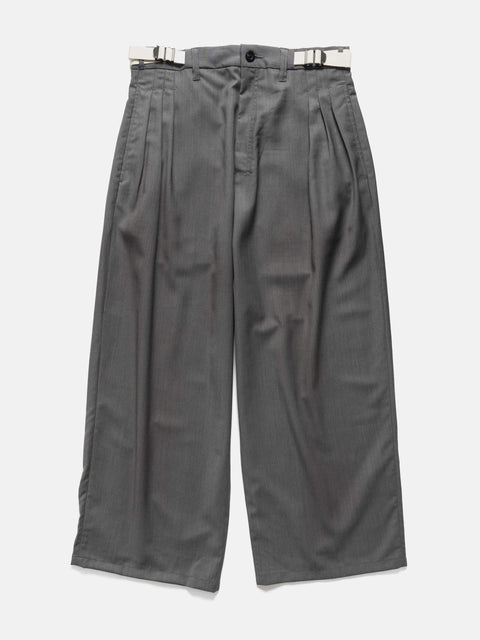 ANCELLM Belted Wool Slacks Gray, Pants