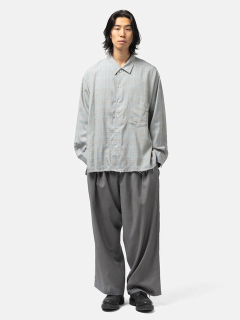 ANCELLM Belted Wool Slacks Gray, Pants