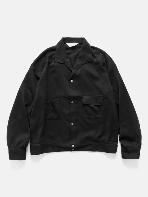 ANCELLM Vegan Suede Open Collar Black, Jackets