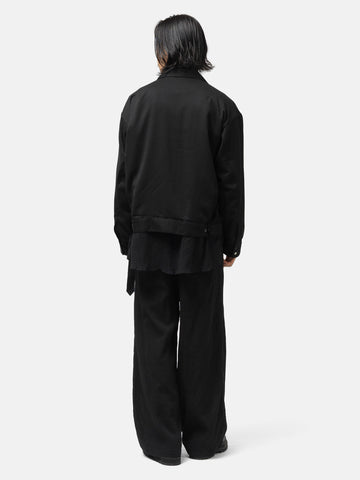 ANCELLM Vegan Suede Open Collar Black, Jackets