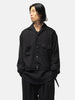 ANCELLM Vegan Suede Open Collar Black, Jackets