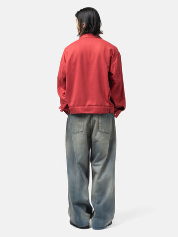 ANCELLM Vegan Suede Open Collar Red, Jackets