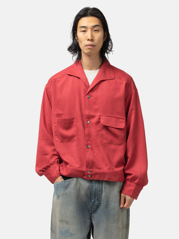ANCELLM Vegan Suede Open Collar Red, Jackets
