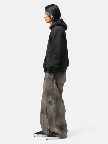 ANCELLM #6 Denim Wide Slacks B Black, Jeans