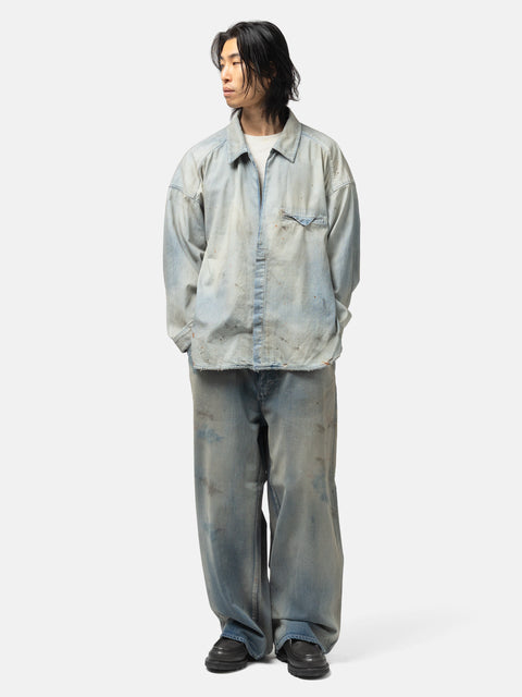 ANCELLM #6 Denim Wide Slacks B Indigo, Jeans