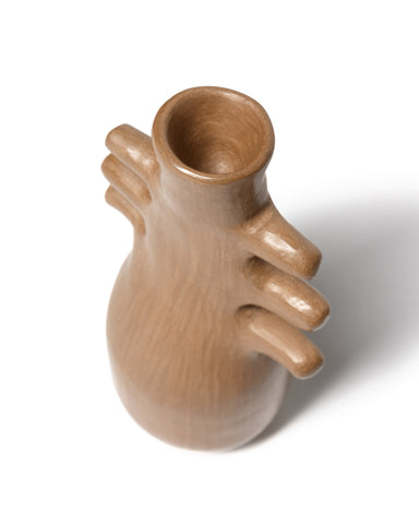 Apapacho World Candle Holder "Manitas" Clay & Beeswax Natural, Home Goods