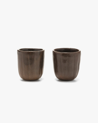 Apapacho Cortado Cup (Pair) Clay & Beeswax Brown, Home Goods