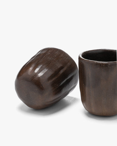 Apapacho Cortado Cup (Pair) Clay & Beeswax Brown, Home Goods