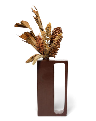 Apapacho Linear Vase Clay & Beeswax Brown, Home Goods