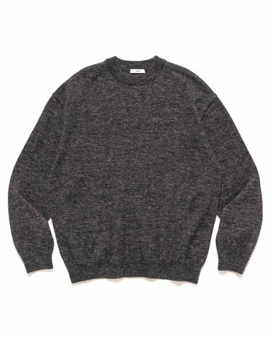 ATON Baby Alpaca Linen Crewneck Sweater Charcoal Grey, Sweaters