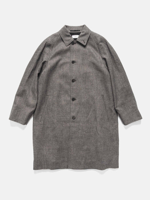 ATON Balmacaan Coat Linen Wool Twill Check, Coats