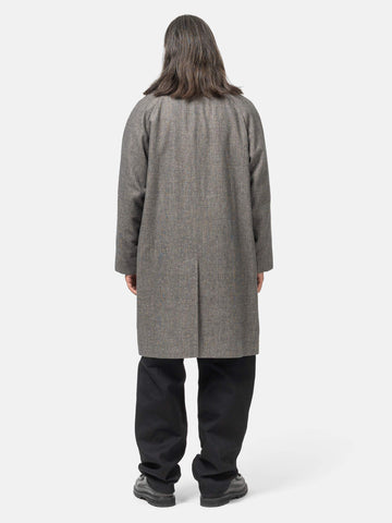 ATON Balmacaan Coat Linen Wool Twill Check, Coats