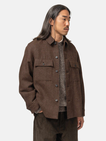 ATON CPO Jacket Alpaca Hound Tooth Brown, Jackets