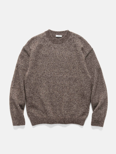 ATON Crewneck Sweater Alpaca Wool Mohair Brown, Sweaters
