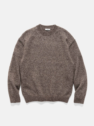 ATON Crewneck Sweater Alpaca Wool Mohair Brown, Sweaters