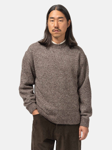 ATON Crewneck Sweater Alpaca Wool Mohair Brown, Sweaters