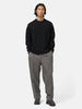 ATON Loose Fit Pants Linen Wool Twill Charcoal Moku, Trousers