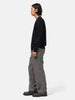 ATON Loose Fit Pants Linen Wool Twill Charcoal Moku, Trousers