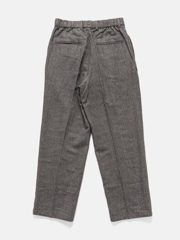 ATON Loose Fit Pants Linen Wool Twill Charcoal Moku, Trousers